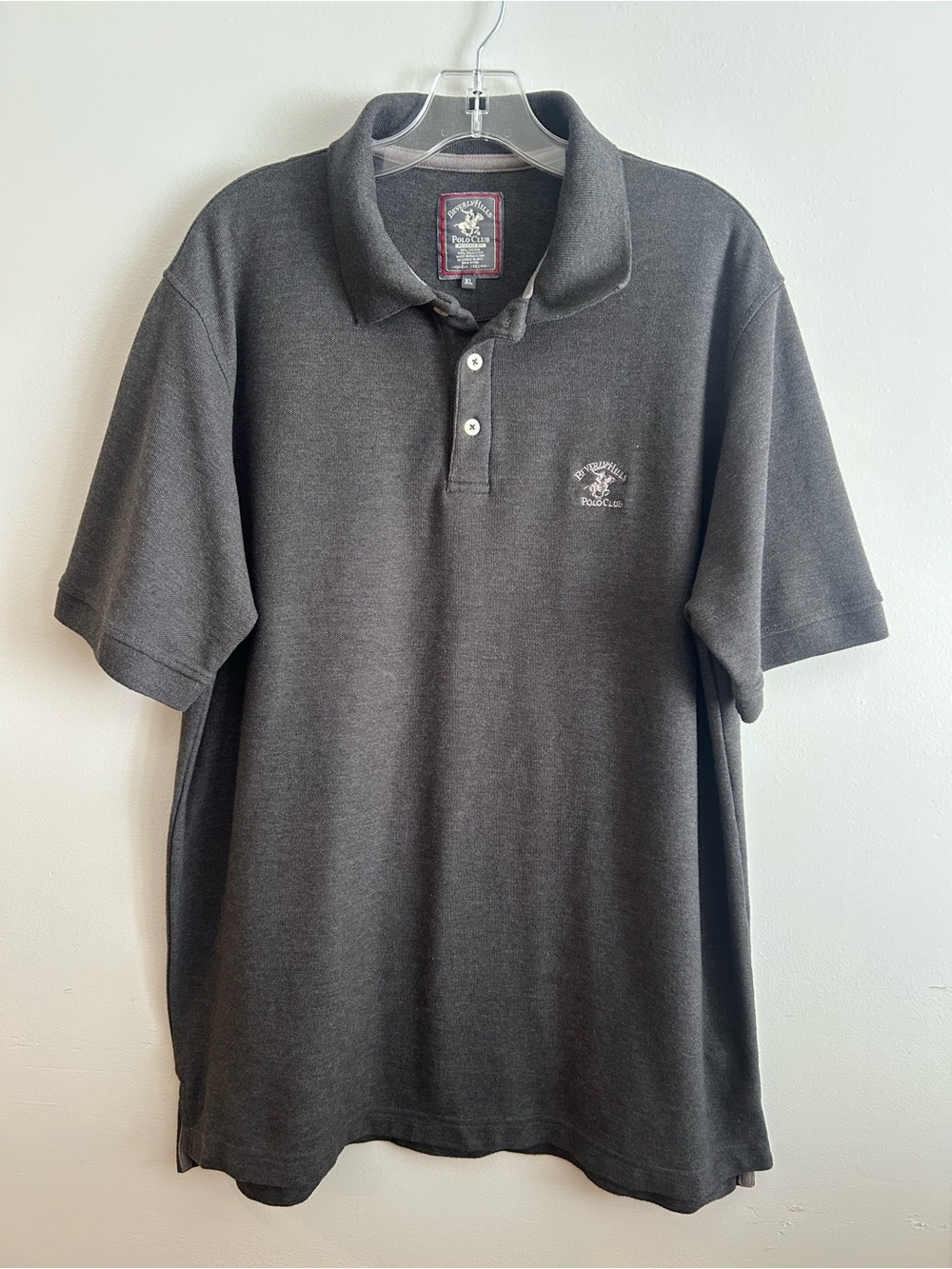 Beverly Hills Polo Club charcoal gray short-sleeve polo shirt XL